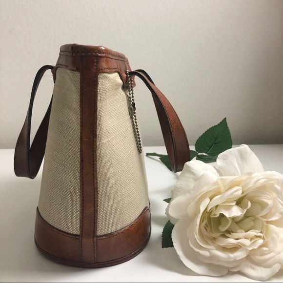 Brahmin woven canvas and genuine leather mini tote - Picture 2 of 8